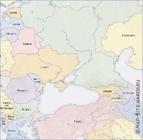 Politico mapa de Europa em ingles