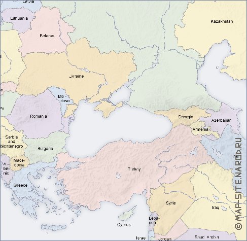 Politico mapa de Europa em ingles