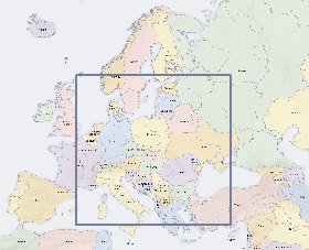 Politico mapa de Europa em ingles