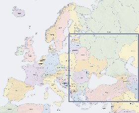 Politico mapa de Europa em ingles