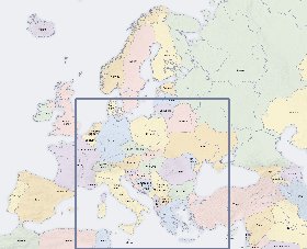 Politico mapa de Europa em ingles