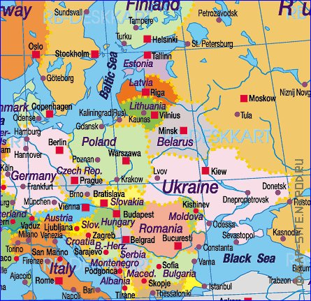 Politique carte de Europe en allemand