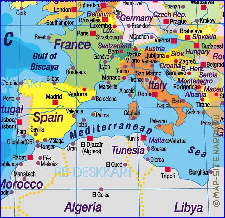 Politico mapa de Europa em alemao