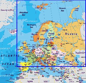 Politique carte de Europe en allemand