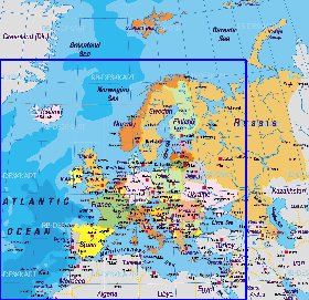 Politique carte de Europe en allemand