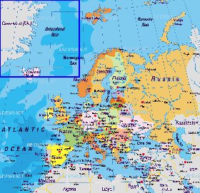 Politique carte de Europe en allemand