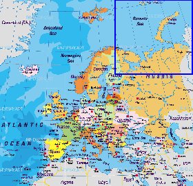 Politico mapa de Europa em alemao