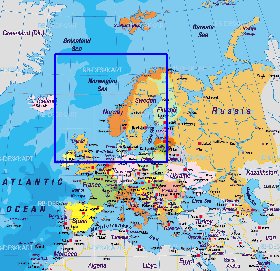 Politico mapa de Europa em alemao