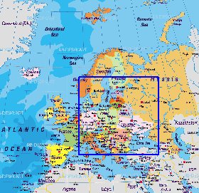 Politico mapa de Europa em alemao