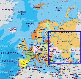 Politico mapa de Europa em alemao