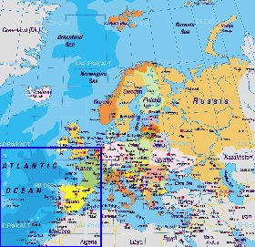 Politico mapa de Europa em alemao