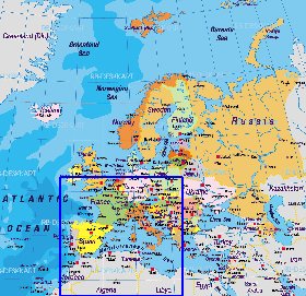 Politico mapa de Europa em alemao