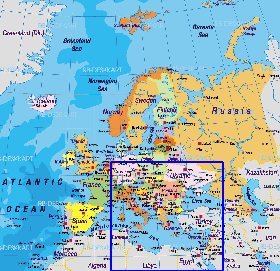 Politico mapa de Europa em alemao