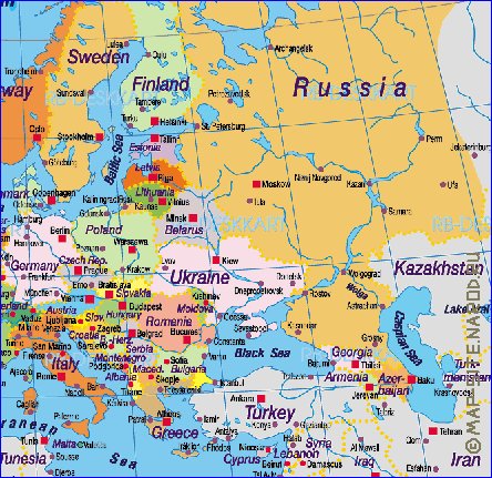 Politico mapa de Europa em alemao