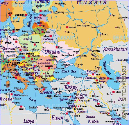 Politique carte de Europe en allemand