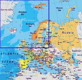 Politique carte de Europe en allemand