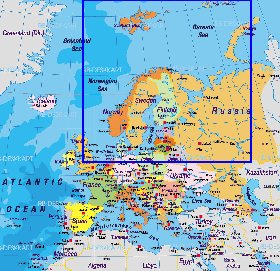 Politico mapa de Europa em alemao