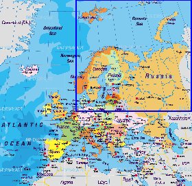 Politique carte de Europe en allemand