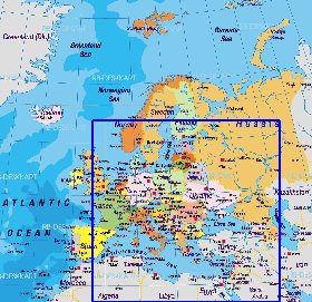 Politique carte de Europe en allemand