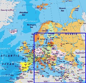 Politique carte de Europe en allemand